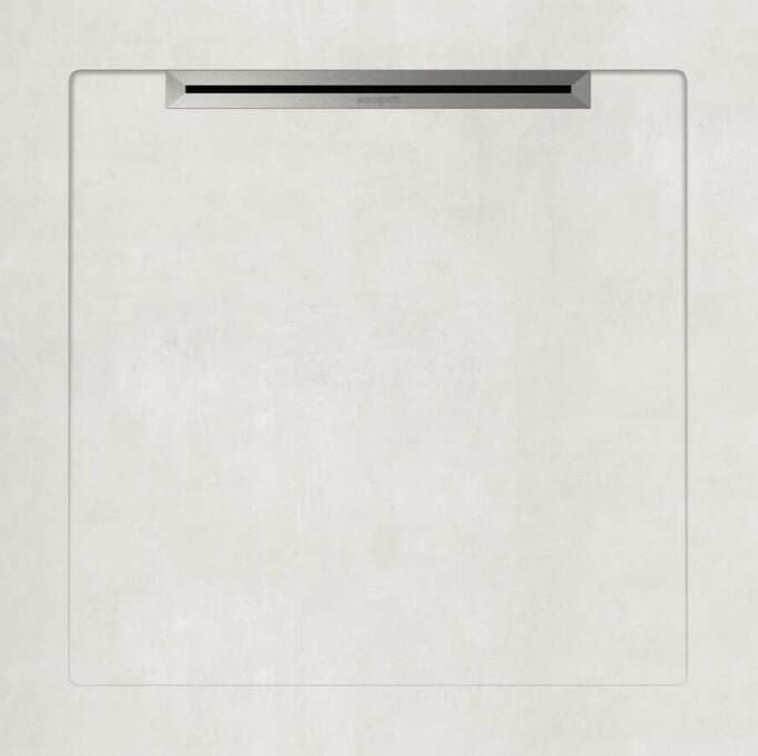 Aquanit 90x90 BETON BEYAZ SLOPE LINE+SIFON