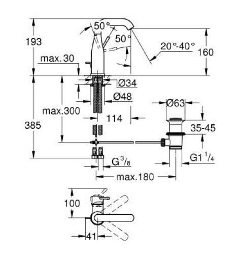 Grohe Essence Tek Kumandalı Lavabo Bataryası M-Boyut - 24173AL1
