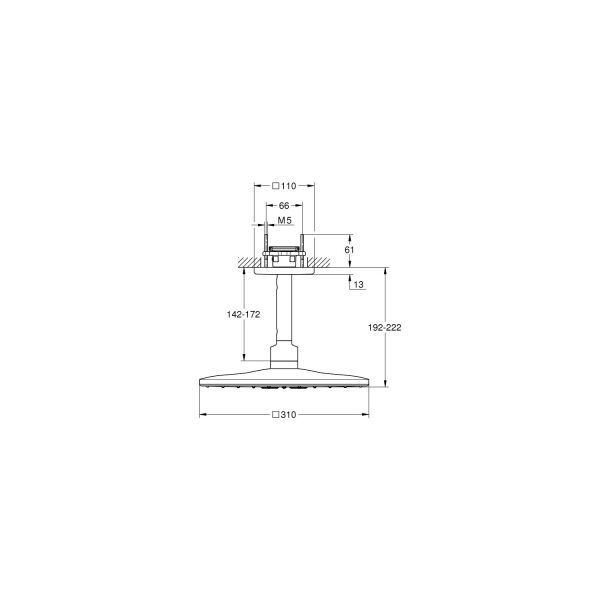 Grohe Rainshower Smartactive 310 Cube Tepe Duşu Seti 142 Mm, 2 Akışlı 26481000