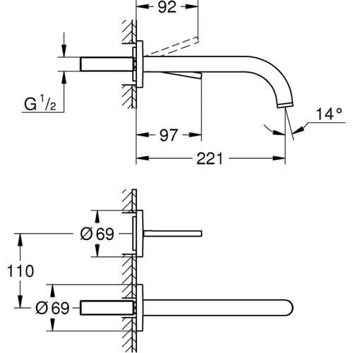 Grohe Atrio 2 Delikli Joystick Lavabo Bataryası - 19918DA3