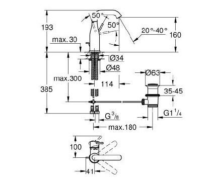Grohe Essence Tek Kumandalı Lavabo Bataryası M-Boyut - 24173GN1