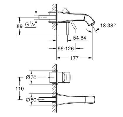 Grohe Grandera 2 Delikli Lavabo Bataryası M-Boyut - 29416IG0
