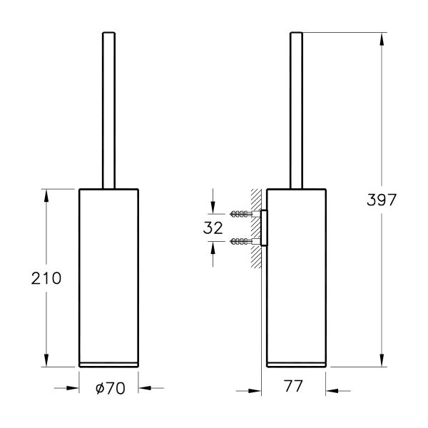 Vitra Origin A4489474 Tuvalet Fırçalığı, Duvardan, Soft Altın