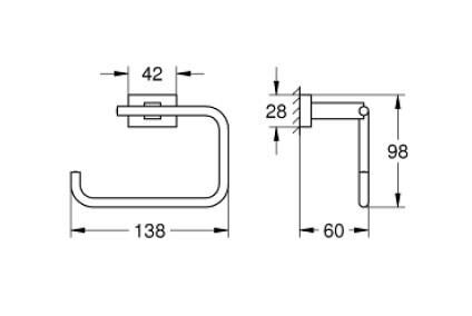 Grohe Essentials Cube Tuvalet Kağıtlığı - 40507AL1