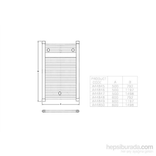 VitrA Artepan A44845 Düz Formlu Havlupan, 500x770 mm, Krom