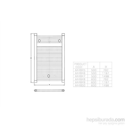 VitrA Artepan A44845 Düz Formlu Havlupan, 500x770 mm, Krom