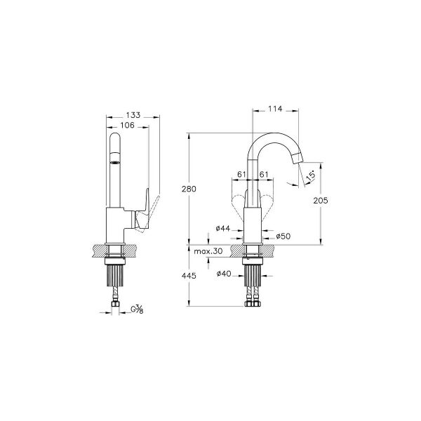 Artema A43160 Flow Soft Lavabo Bataryası Döner Borulu Krom