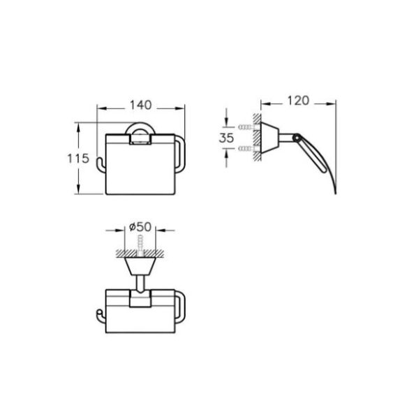 VitrA Matrix A44580 Kapaklı Tuvalet Kağıtlığı Krom