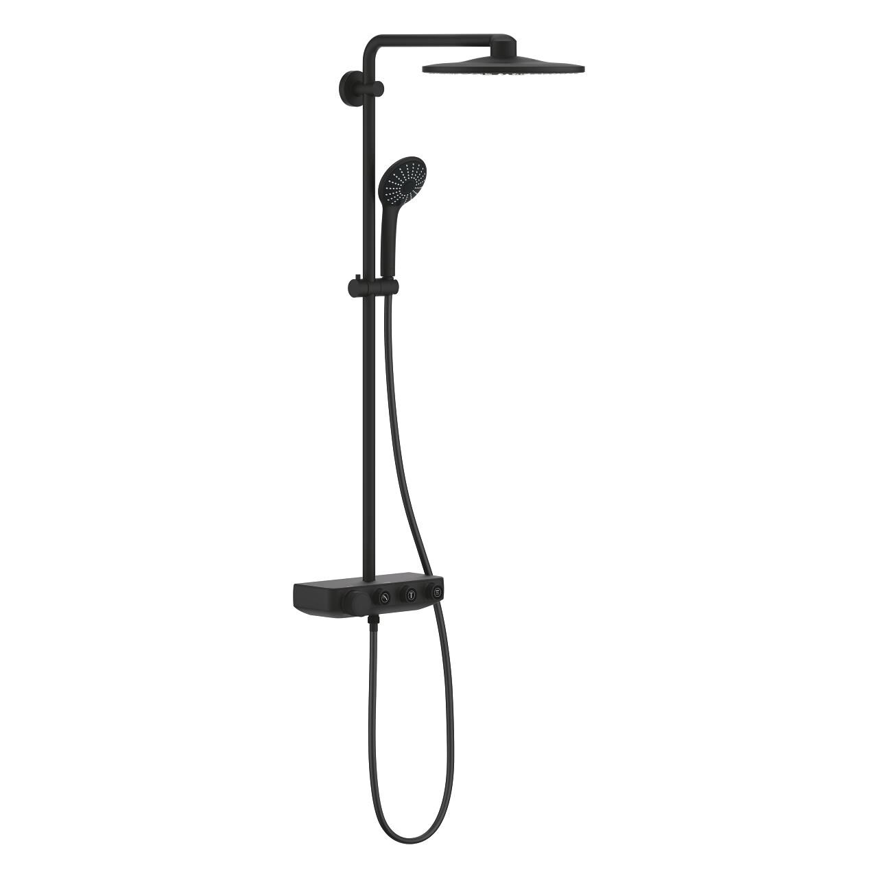 Grohe Euphoria SmartControl System 310 Duo Duvara Monte Termostatik Bataryalı Duş Sistemi Phantom Black - 22120KF0