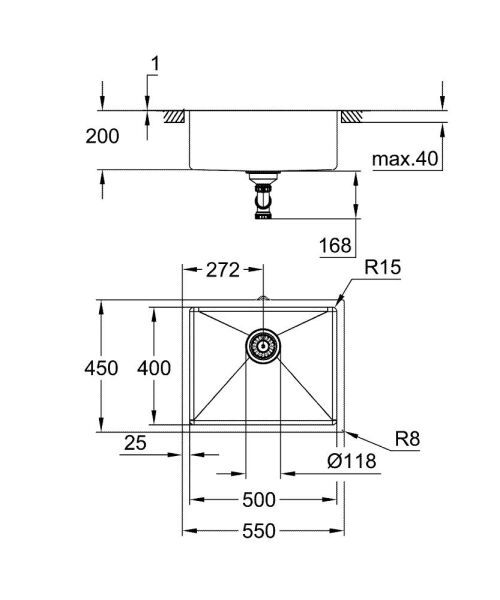 Grohe K700U Eviye 60 -S 54,4/44,4 1.0