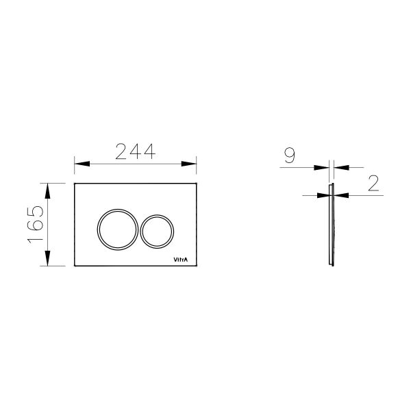 Vitra Root Round 740-2480 Kumanda Paneli, Parlak Krom