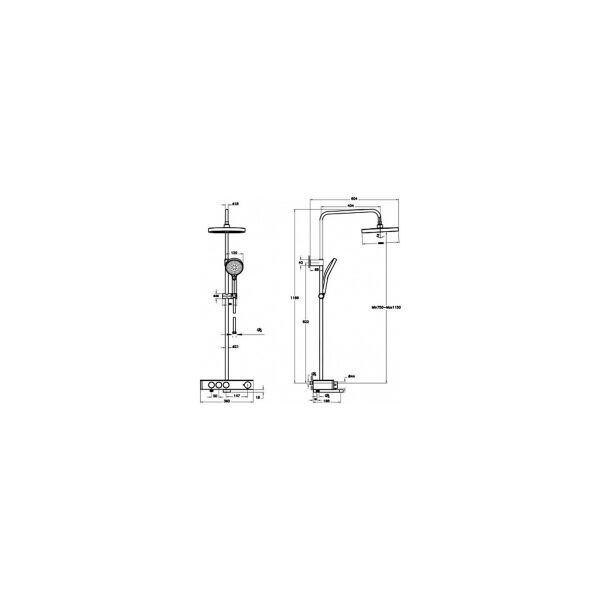 Artema Core Round 250 Duş Kolonu ve Termostatik Banyo Bataryası Sistemi A47309