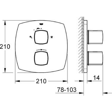 Grohe Grandera Termostatik Banyo Duş Bataryası - 19937000