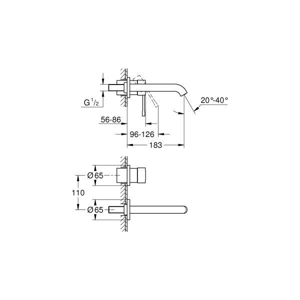 Grohe Essence Iki Delikli Lavabo Bataryasım-Boyut 19408A01