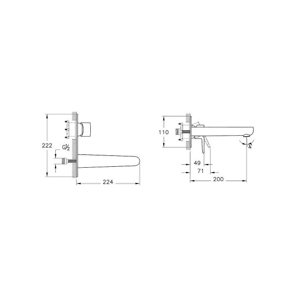Artema Flow Soft A43175 Ankastre Lavabo Bataryası, Krom