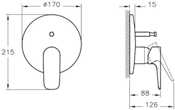 Artema X-Line A42251 Ankastre Banyo Bataryası Sıva Üstü Krom