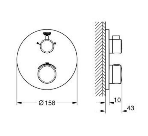 Grohe Grohtherm Termostatik Banyo/Duş Bataryası 2 Çıkışlı Divertörlü - 1022082430