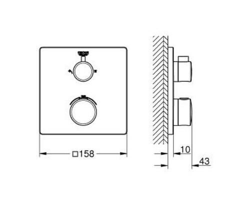 Grohe Grohtherm Termostatik Banyo/Duş Bataryası 2 Çıkışlı Divertörlü - 1022092430