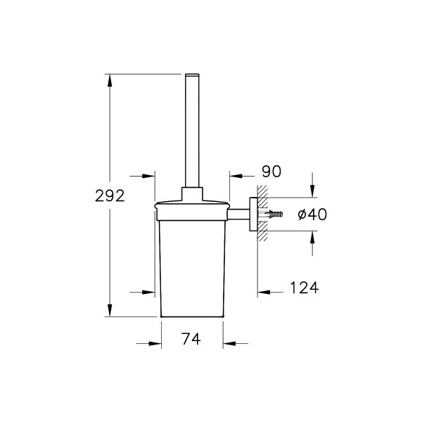 Vitra Base 200 A44104 Tuvalet Fırçalığı, Krom