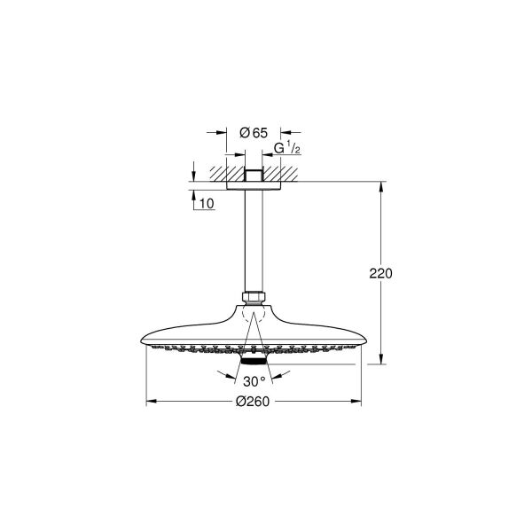 Grohe Euphoria 260 Tepe Duşu Seti 142 mm, 3 Akışlı- 26461000