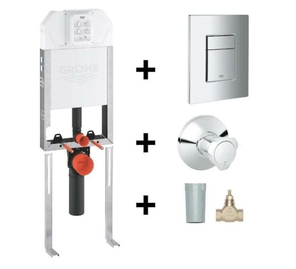 Grohe Duvariçi İnce Gömme Rezervuar Seti (8cm)