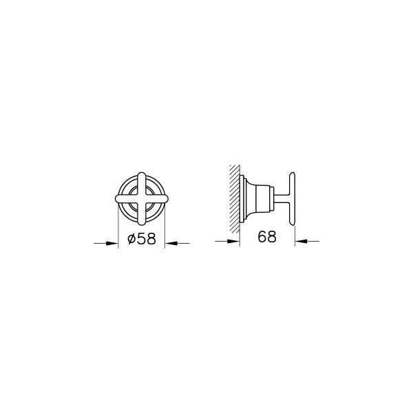 Vitra Origin Classic A42902 Ankastre Stop Valf, Krom