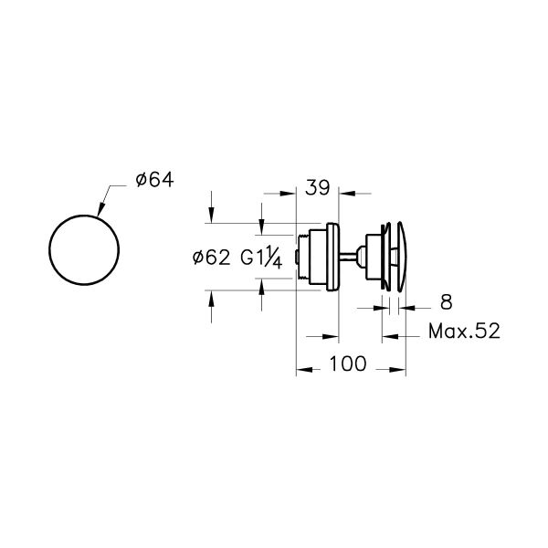 Vitra A4514939 Lavabo Yuvarlak Süzgeci, Parlak Siyah