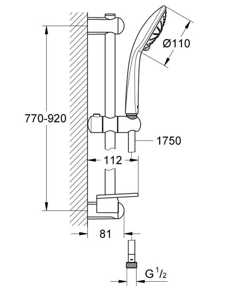 Grohe Euphoria 110 Massage Sürgülü Duş Seti 3 Akışlı 27226DA1