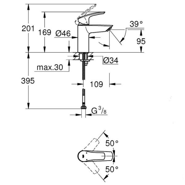 Grohe Eurosmart Tek Kumandalı Lavabo Bataryası S-Boyut - 324672433