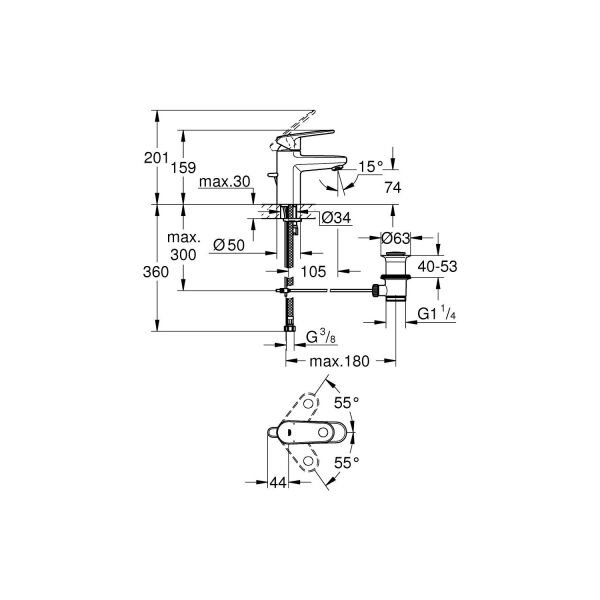 Europlus Sifon Kumandalı Lavabo Bataryası - 32612002