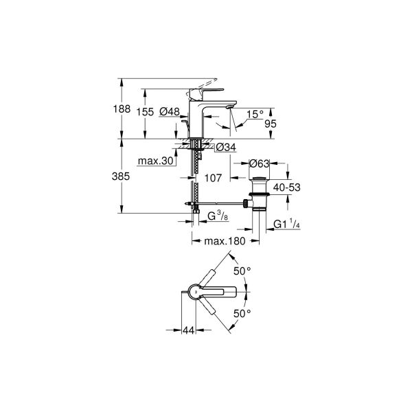 Grohe Lineare Tek Kumandalı Lavabo Bataryası XS Boyut 32109DC1