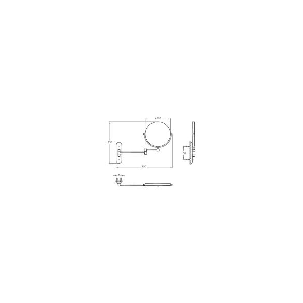 Vitra Arkitekta A44009 Makyaj ve Traş Aynası Krom
