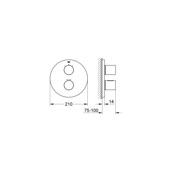 Grohe GRT 3000 Cosmopolitan Termostatik Ankastre Duş Bataryası - 19468GL0