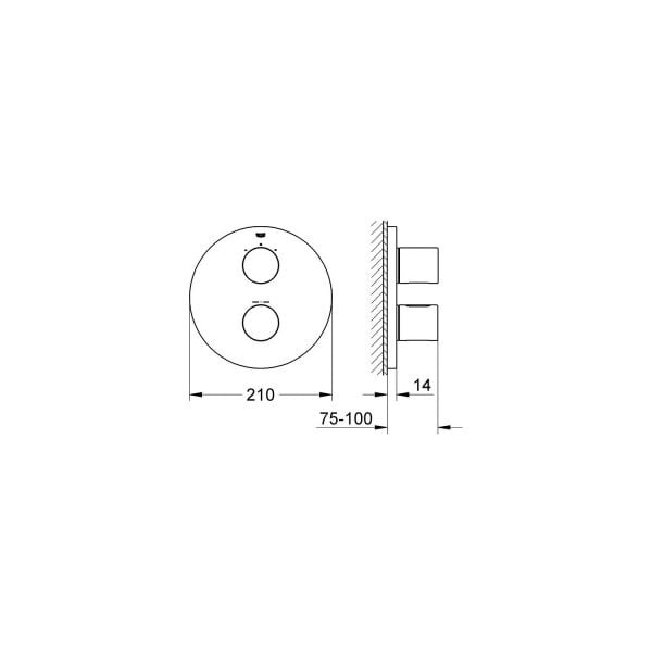 Grohe GRT 3000 Cosmopolitan Termostatik Ankastre Duş Bataryası - 19468A00