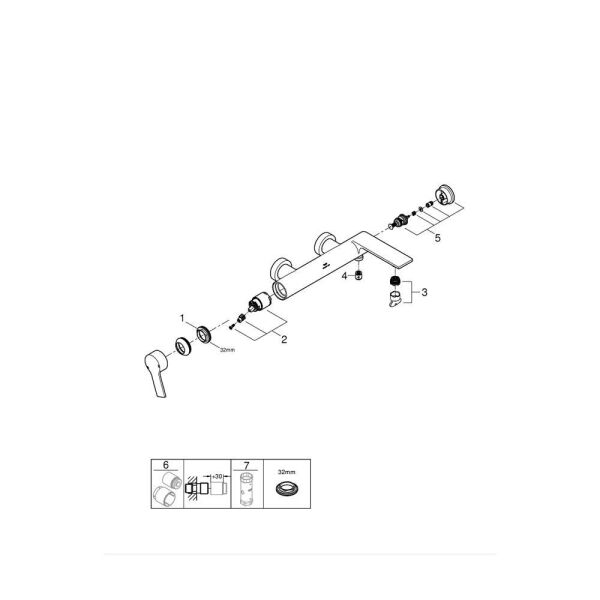 Grohe Allure Tek Kumandalı Banyo Bataryası 1/2'' - 32826001