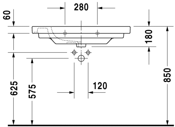 Duravit D-Code Etajerli Lavabo 85 cm. 034285