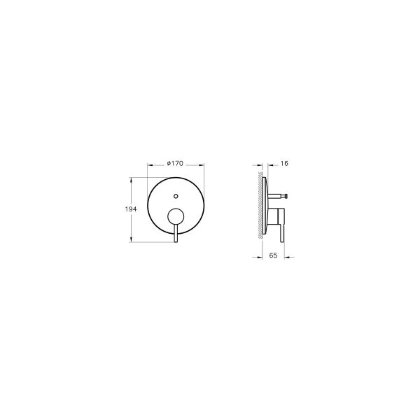 Artema Minimax Round Ankastre Banyo Bataryası Krom A43620