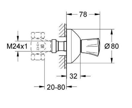 Grohe Costa L Ankastre Stop Valf ve İç Gövde Seti