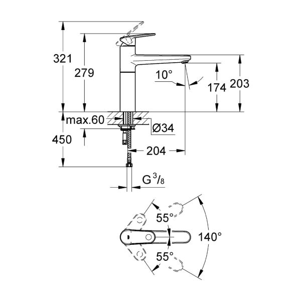 Grohe Europlus Eviye Bataryası Döner Borulu 33930002