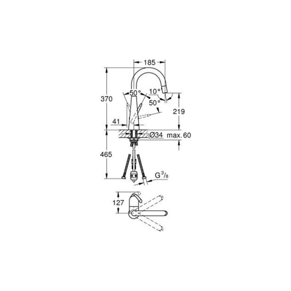 Grohe Zedra Eviye Bataryası 32296000
