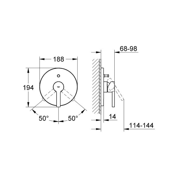 Grohe Lineare Ankastre Banyo/Duş Bataryası 19297000