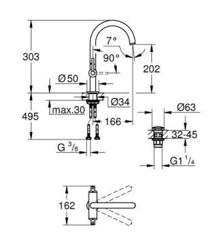 Grohe Atrio Lavabo Bataryası L-Boyut - 21145DA0