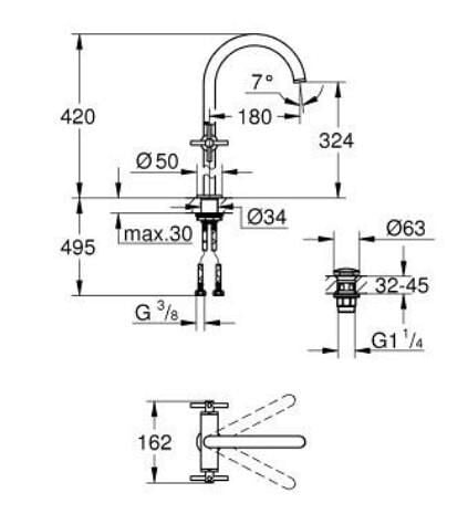 Grohe Atrio Lavabo Bataryası XL-Boyut - 21149DA0