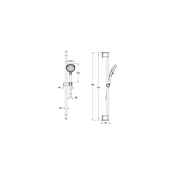 Artema Base Round Sürgülü El Duşu 3f 100MM Mat Siyah A4590836