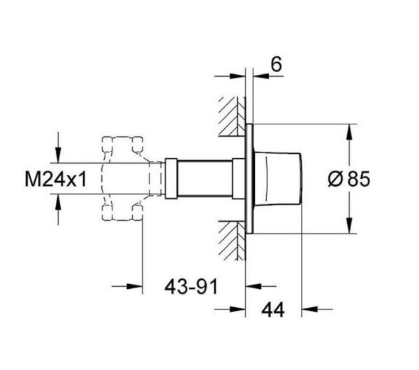 Grohe Ondus Ankastre Stop Valf - 19444000