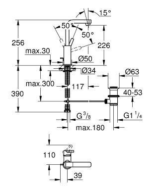 Grohe Lineare Tek Kumandalı Lavabo Bataryası 23296000