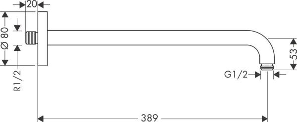 Hansgrohe Duş Dirseği 389 mm - 27413990