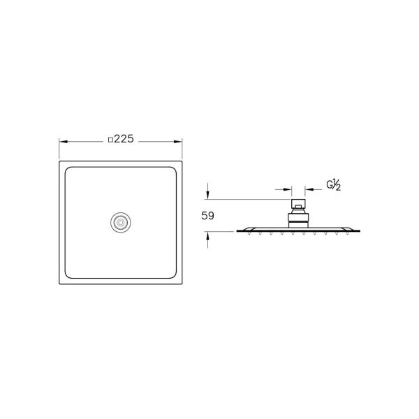 Artema Bliss Square 1f Duş Başlığı Mat Siyah A4579236