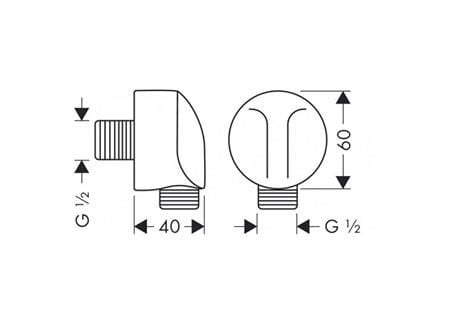 Hansgrohe FixFit Gönye Çıkış E Çek Valfsiz - 27454670
