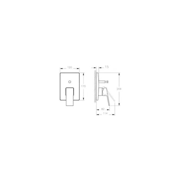 Artema Minimax Square Ankastre Banyo Bataryası (Minibox Sıva Üstü Grubu) Krom A43732
